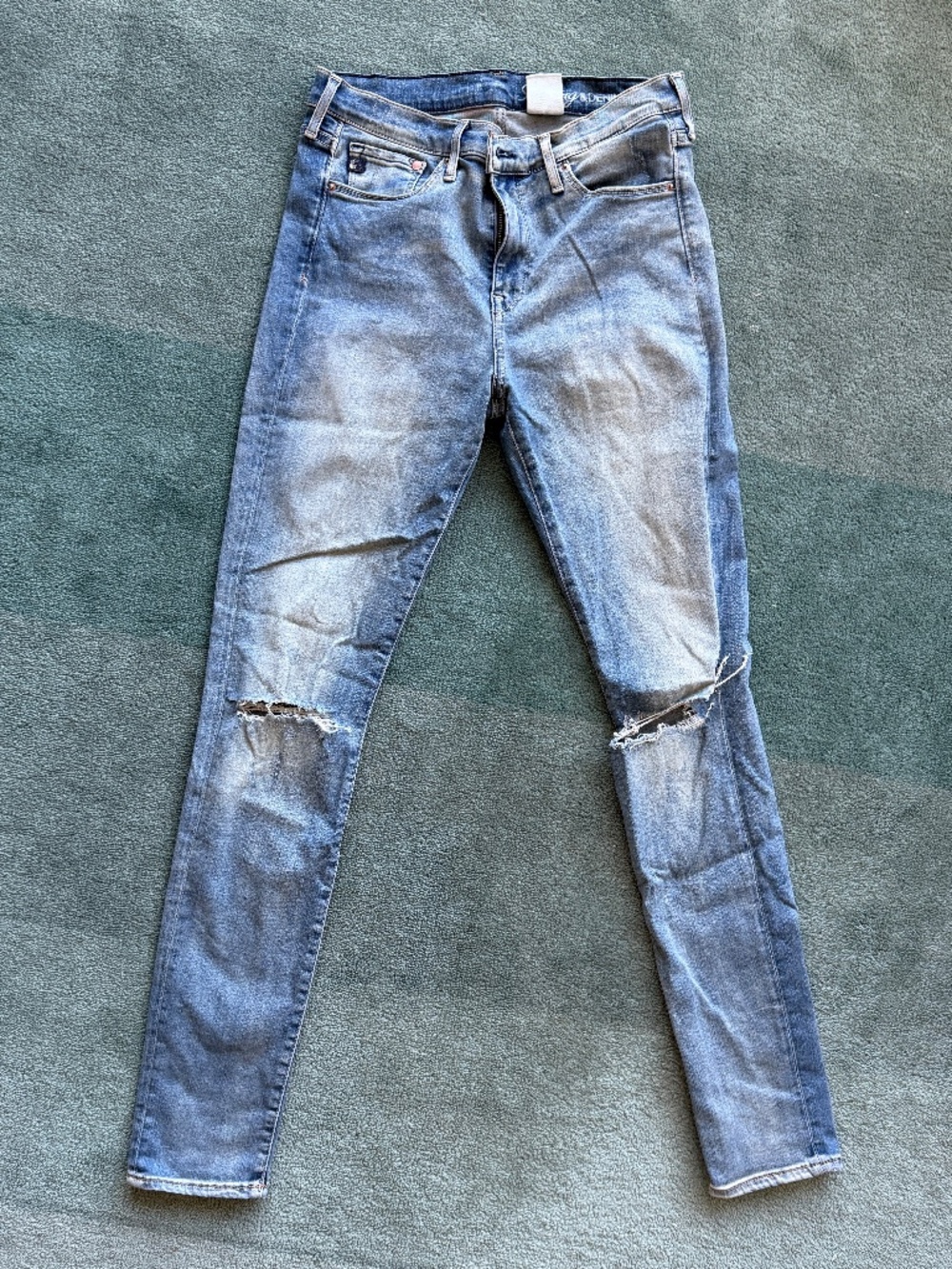 H&M Shaping Denim Skinny Jeans Distressed Light Wash Size 30/32